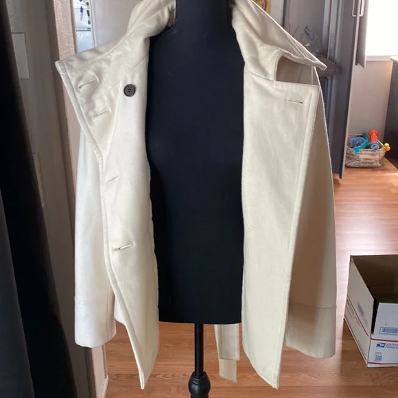 Zara Cream Wool Coat - Picture 7 of 10